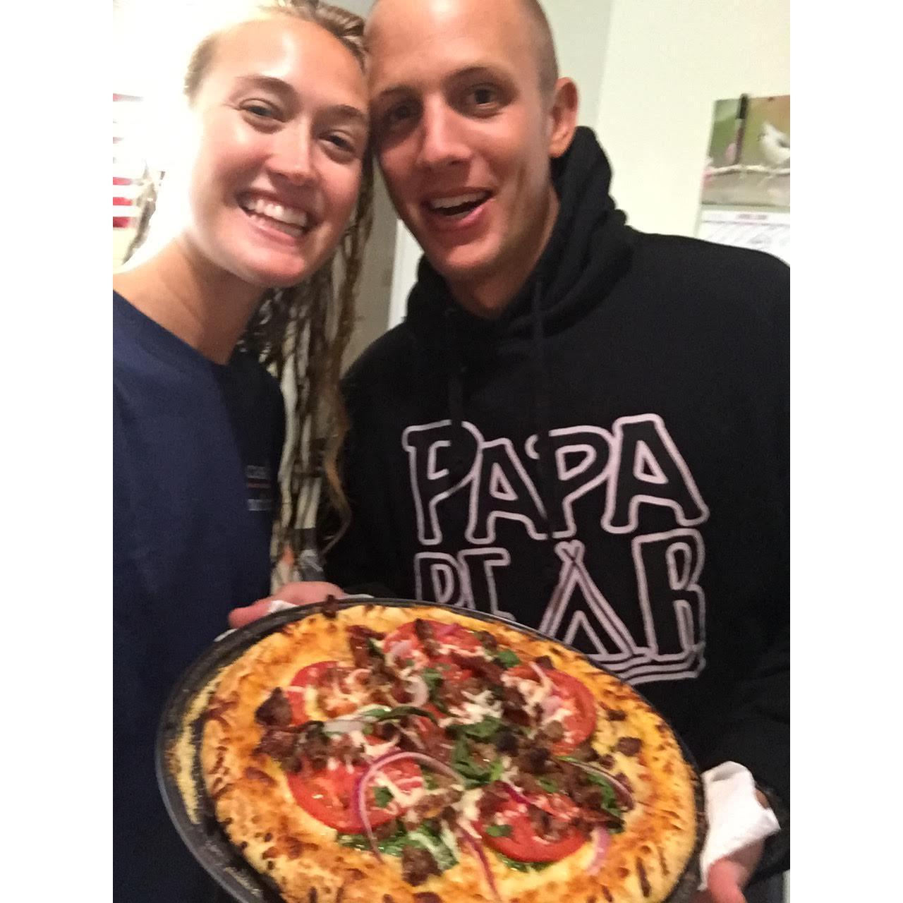We love to cook together and we love our homemade pizza!