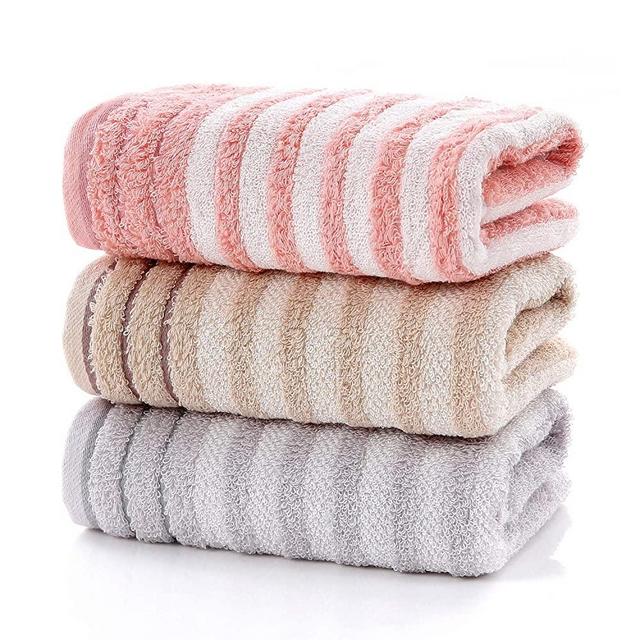 DYHOLILAND Bathroom Hand Towels Set,Striped Pattern 100% Cotton Super Soft Highly Absorbent Durable Towels for Home (3Pack,13 x 29 Inch)