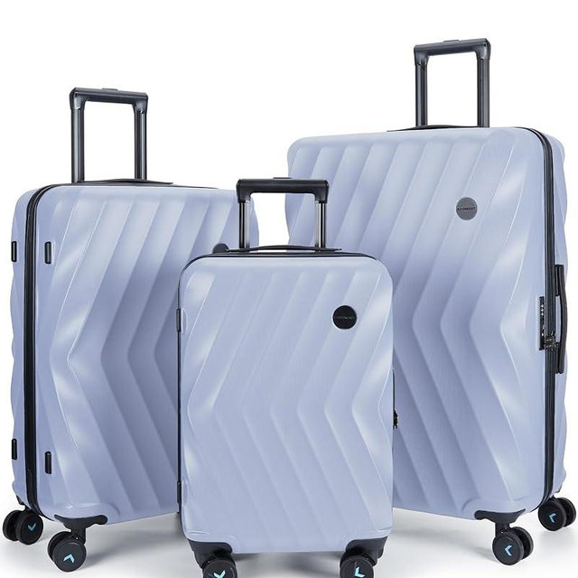 BAGSMART 3 Piece Luggage Sets PC Suitcase Hardside Luggage with Spinner Wheels TSA Lock Lightweight Durable Family Travel Suitcases Set of 3 Piece Carry On Checked 20/24/28 Inch, Purple
