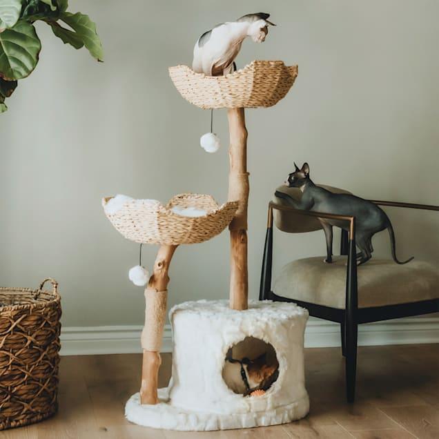 White Cento Cat Tree, 45.5" H