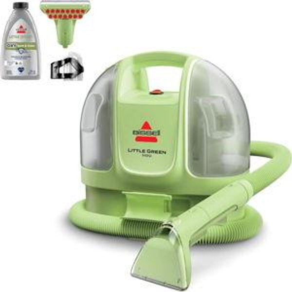 BISSELL Little Green Mini Cordless Portable Carpet and Upholstery Deep Cleaner, Car/Auto Detailer, with HydroRinse Self-Cleaning Tool and 4" Tough Stain Tool, 4015