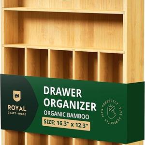 Royal Craft Wood: Drawer Organizers - 7 SLOT / NATURAL
