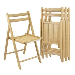 Winsome Wood Folding Chairs, Natural Finish, Set of 4