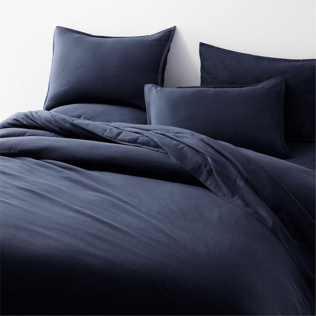 Organic Double Weave Indigo Blue Full/Queen Duvet