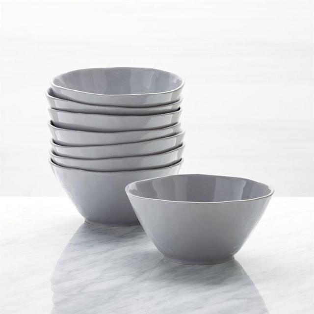 Mercer Grey Bowls, Set of 8