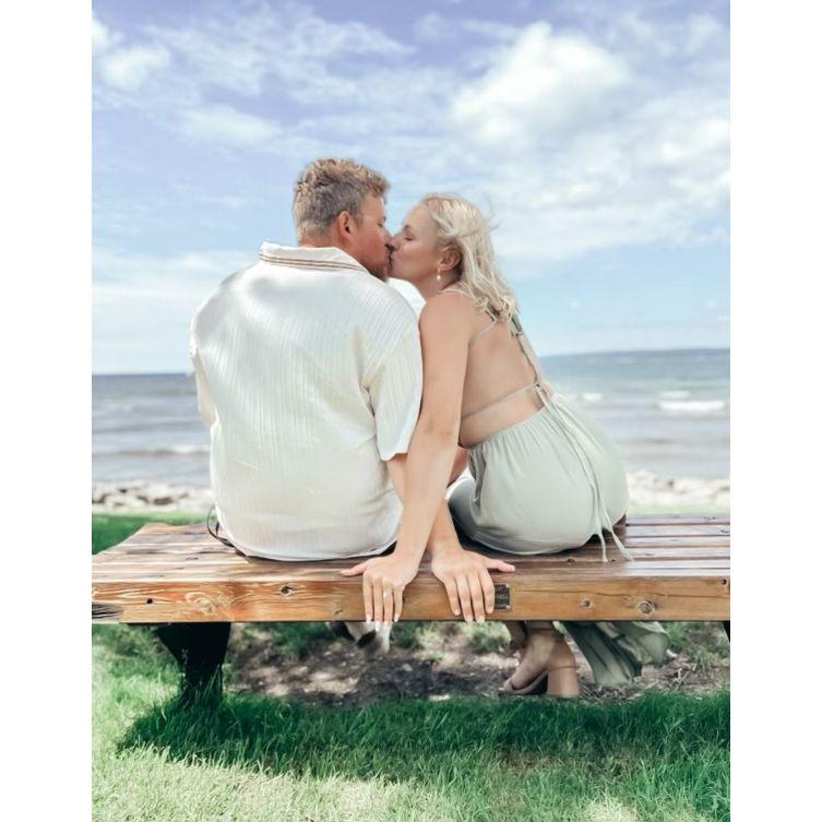 It was raining all morning and right before Matt was about to ask the big question, the sun started shining and it was a beautiful day!