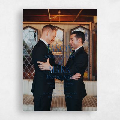 Cobalt, Blue Wedding Invitation - Melina Portrait