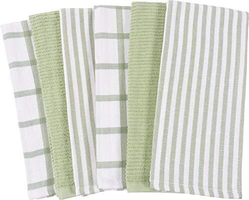 T-Fal Dual Terry Stripe Kitchen Towel, 2 Piece Set, Toast