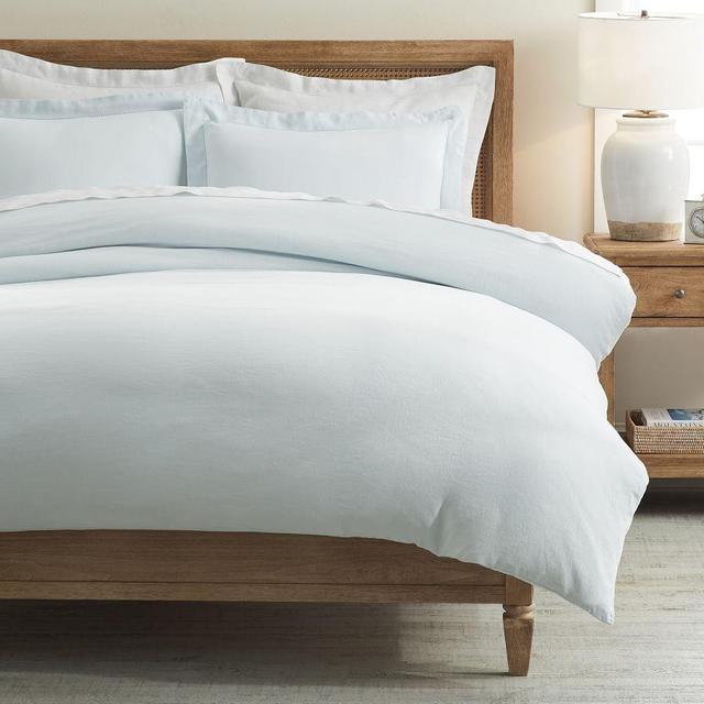 Blue Frost Belgian Flax Linen Duvet Cover, King/Cal. King