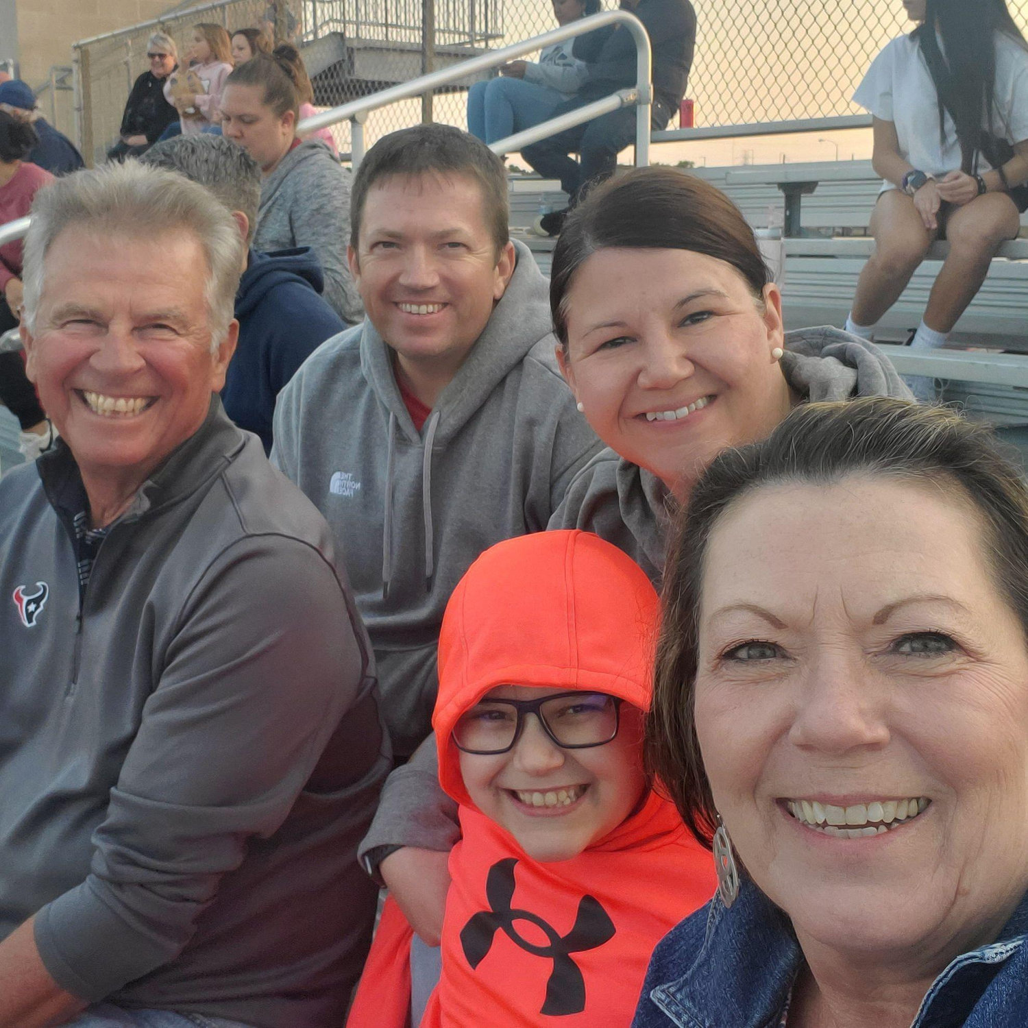 Cheering Reid on at his first football band performance. 10/24