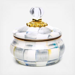 Sterling Check Enamel Squashed Pot