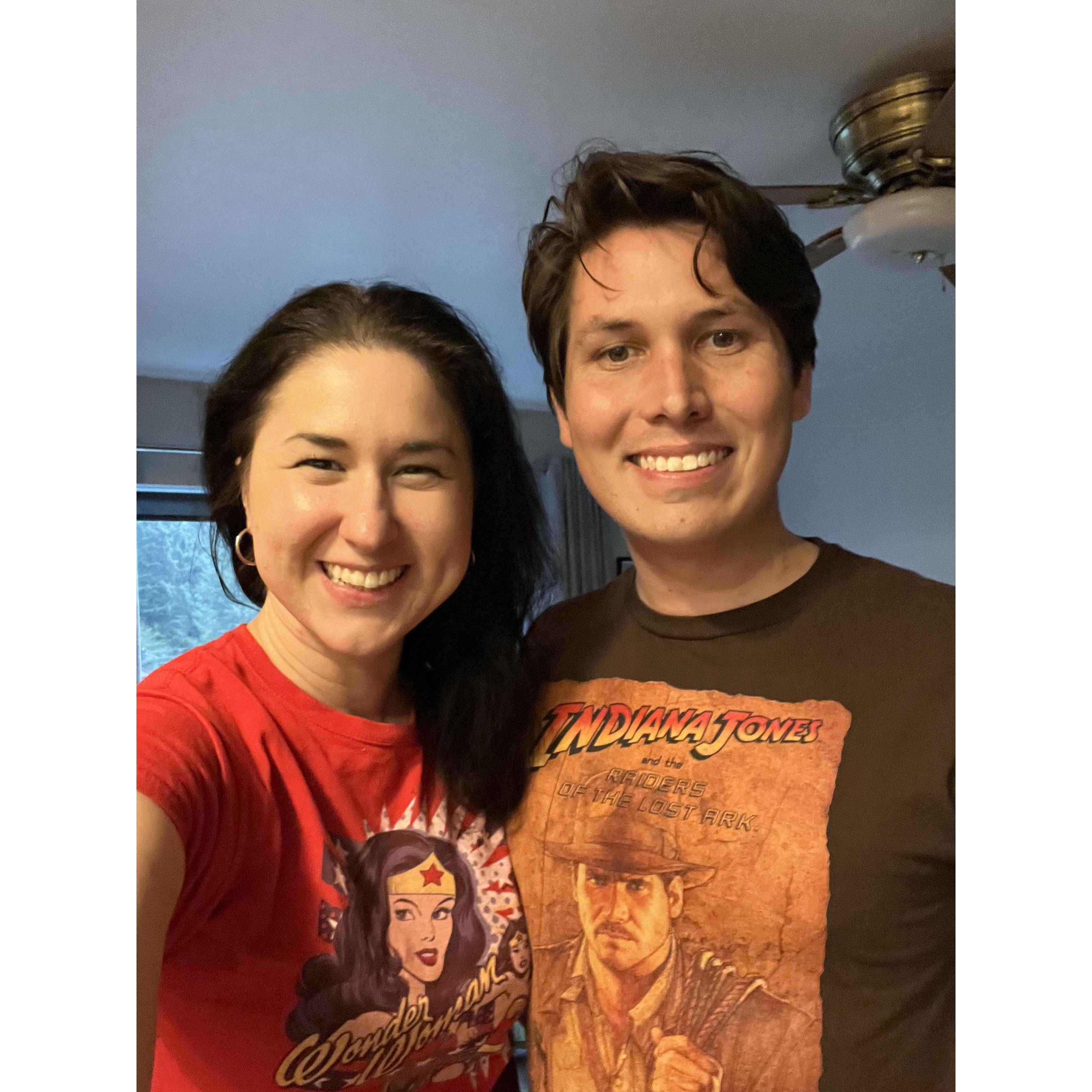 Alissa is Wonder Woman and Christopher is Indiana Jones.