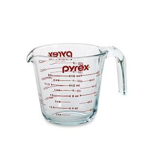 Pyrex Prepware 6001075 Measuring Cup, Red Graphics, Clear