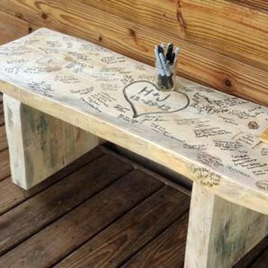 Wedding Guest Book Bench