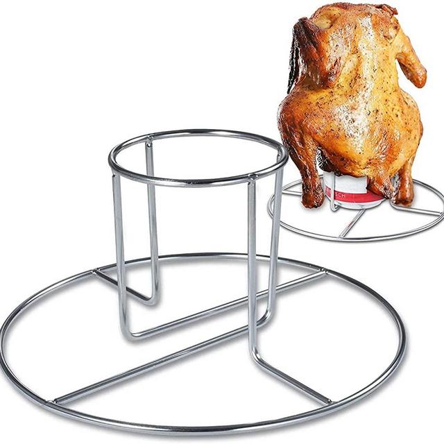 2 Pack Beer Can Chicken Holder for Grill Oven Smoker Sturdy Stainless Steel Beer Butt Chicken Stand for Whole Chicken Roaster Easy to Use and Clean Chicken Rack for Tender and Juicy Chicken Turkey