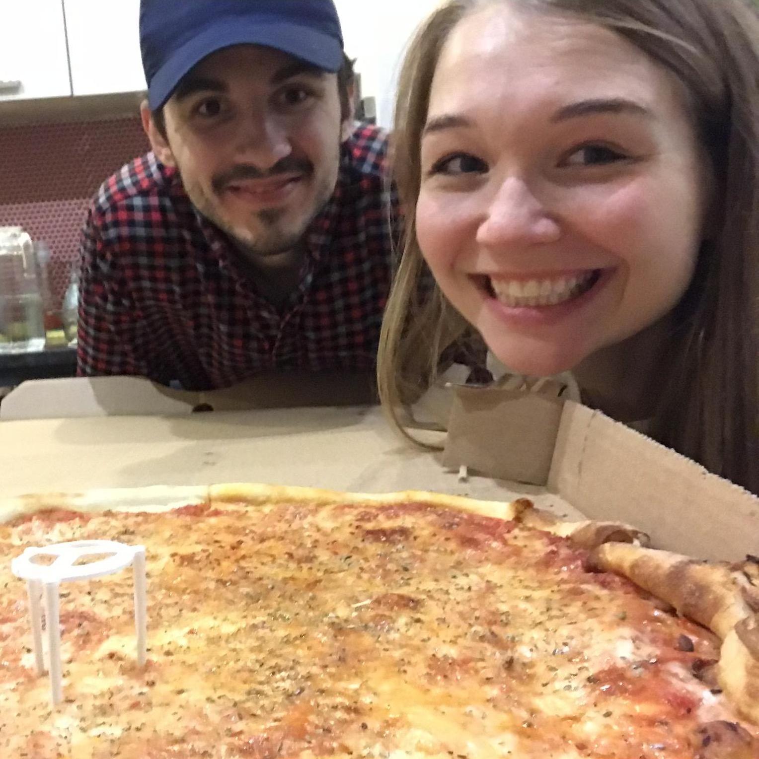 Post-engagement dinner: Joe's pizza