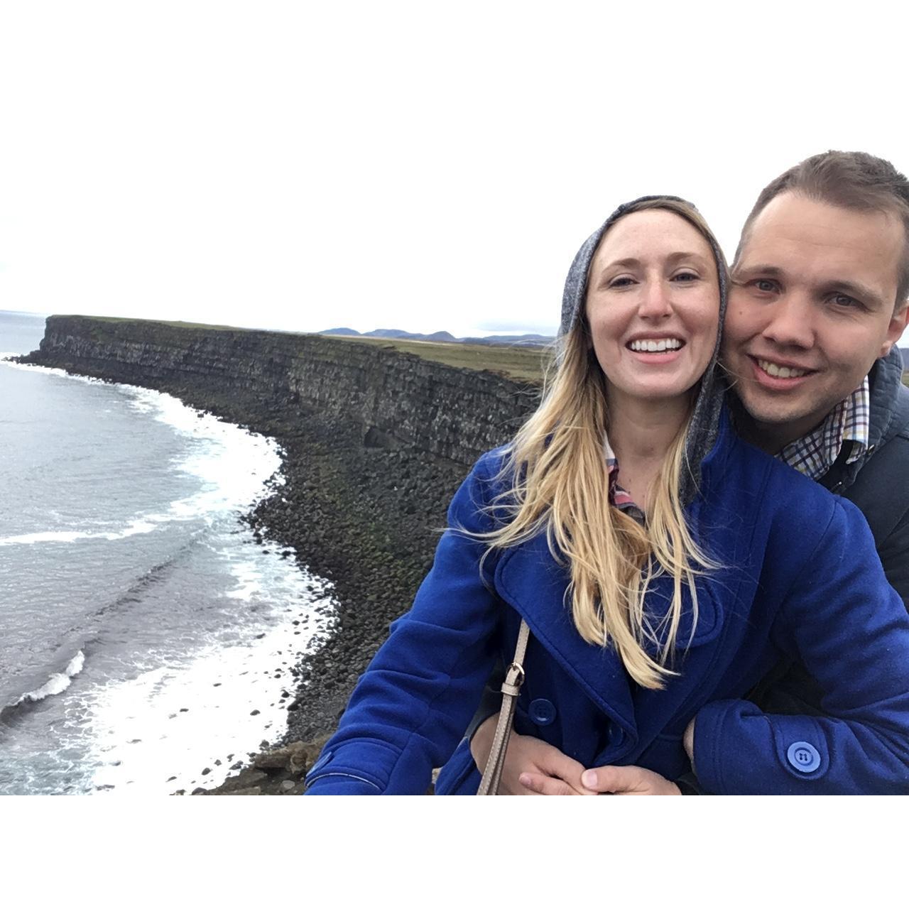 After taking some off-road driving risks, we made it to the top of this cliff in Iceland in 2018.