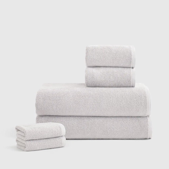Turkish Ribbed Quick Dry Bath Sheet Bundle - Silver
