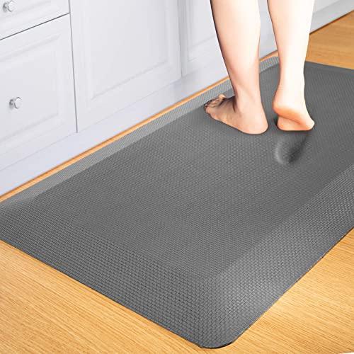 Anti Fatigue Mat Kitchen Mats Cushioned,Thicken Core Foam 20x32x9/10-Inch,Perfect for Kitchens,Standing Desks and Garages,Phthalate Free,Relieves Foot,Knee,and Back Pain(Gray, 20"x32")