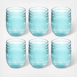 Beaded Acrylic Stemless Wine Glass, Set of 6