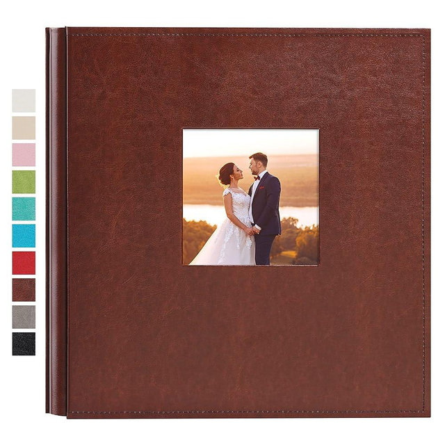 potricher Photo Album 4x6 600 Photos Large Capacity Leather cover Picture Albums with 600 Horizontal and Vertical Pockets for Family Wedding Anniversary Baby (Brown,600 Pockets)