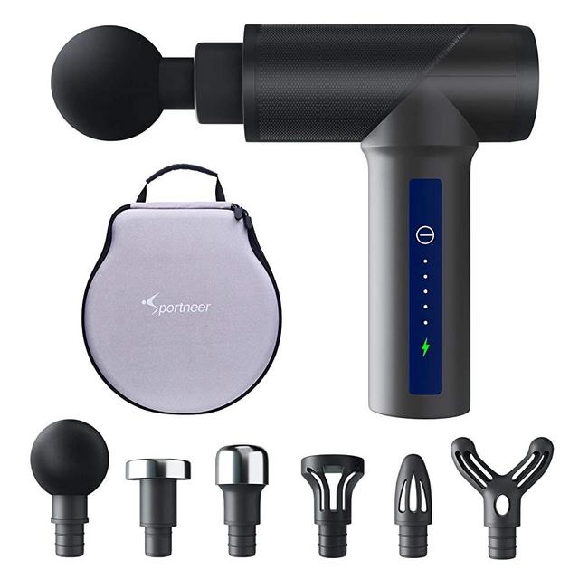 Percussion Massage Gun, Sportneer Deep Tissue Muscle Massager for Athletes,Deep Relaxation,Sore Muscle Pain Relief & Recovery, Handheld Electric Body Massager Sports Drill Quiet Brushless Motor
