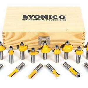 Yonico 17150 Yonico 17150 15 Bit Multi- Profile Router Bit Set 1/2" Shank