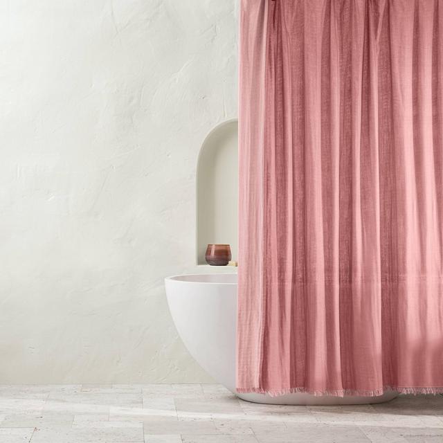 Gauze Shower Curtain Dark Blush - Casaluna™