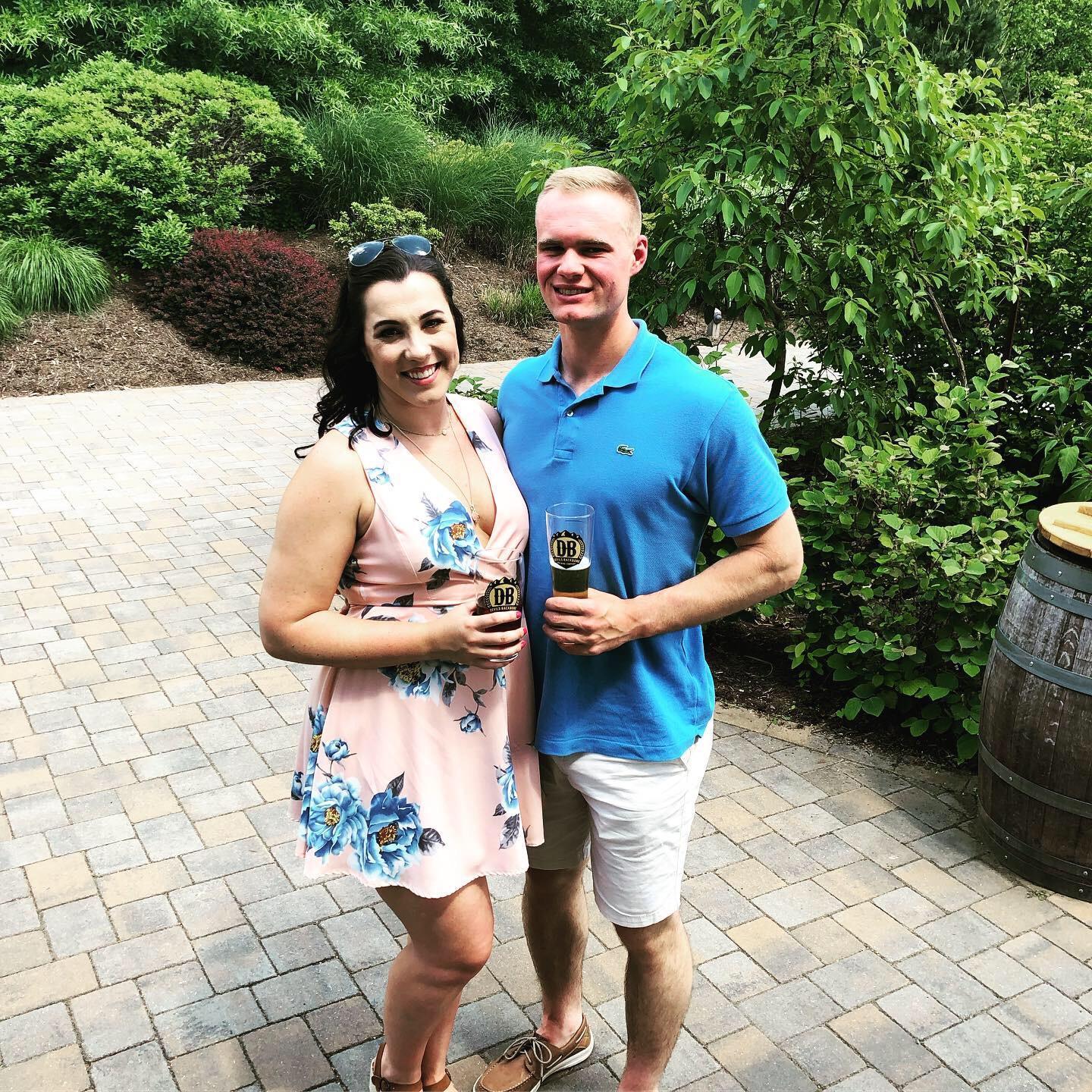 Celebrating Lauren's Master's Graduation at Devil's Backbone outside of Charlottesville