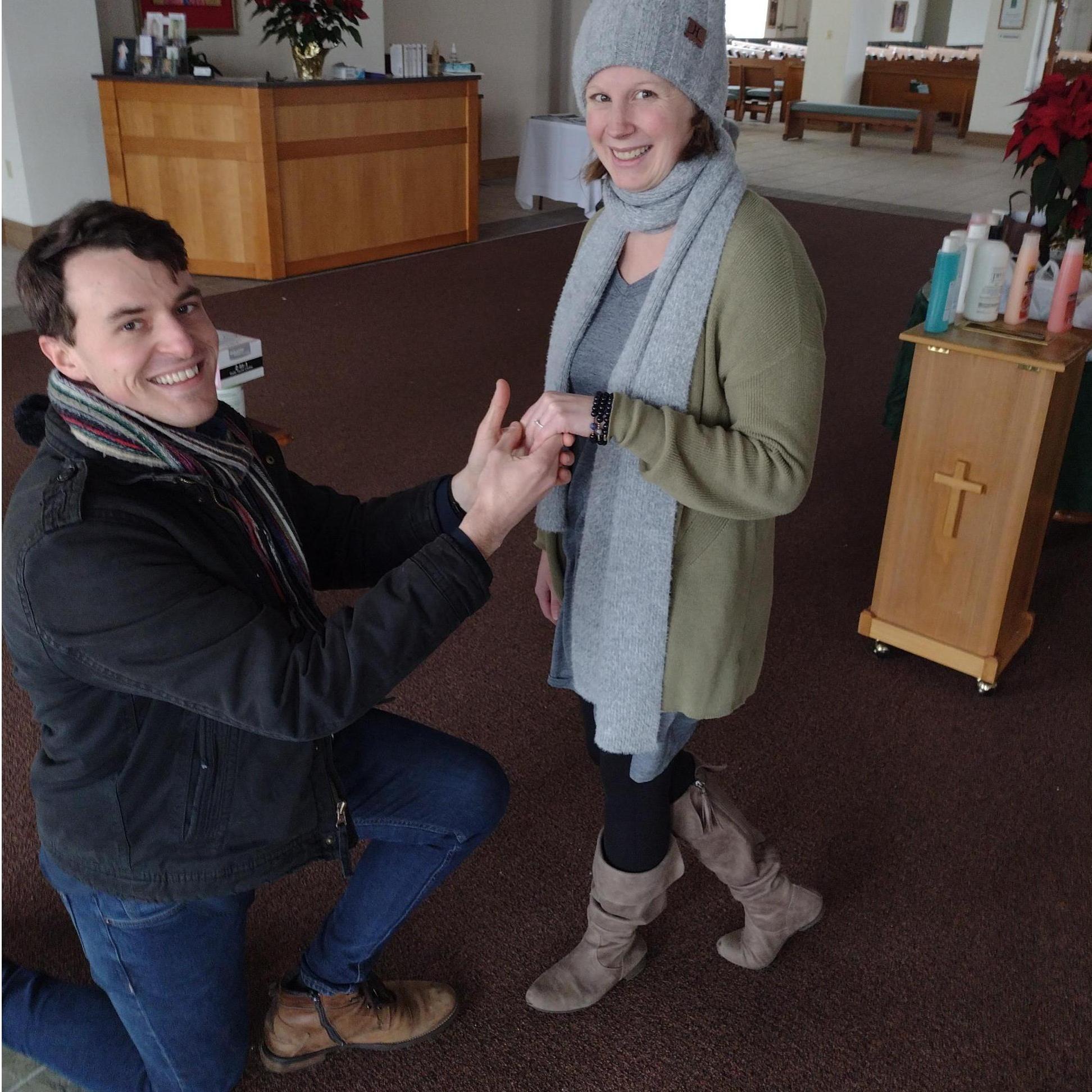 He proposed!  (Spoiler alert: she said "yes")