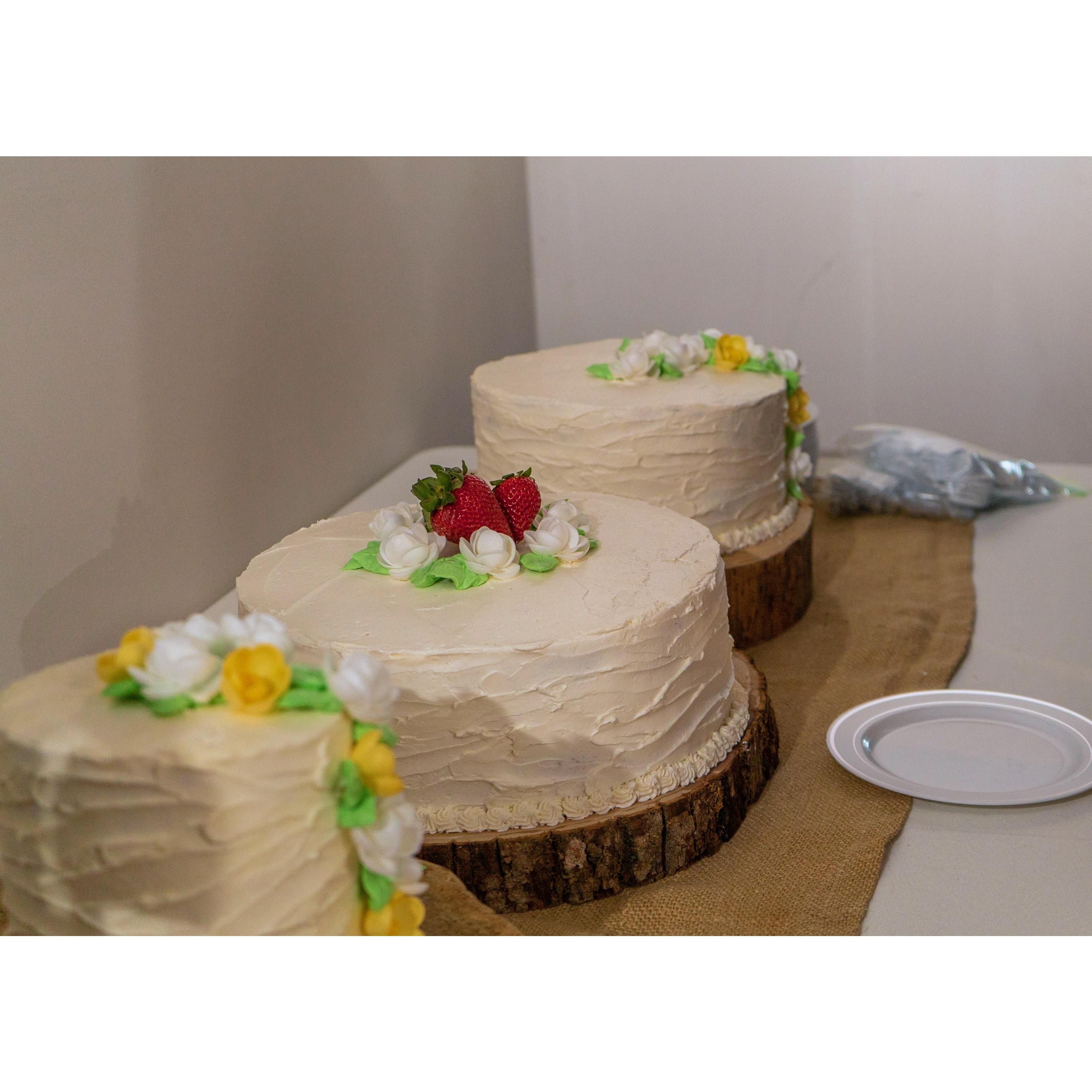 Wedding cakes were made by Nessie's Mom, Dariti.