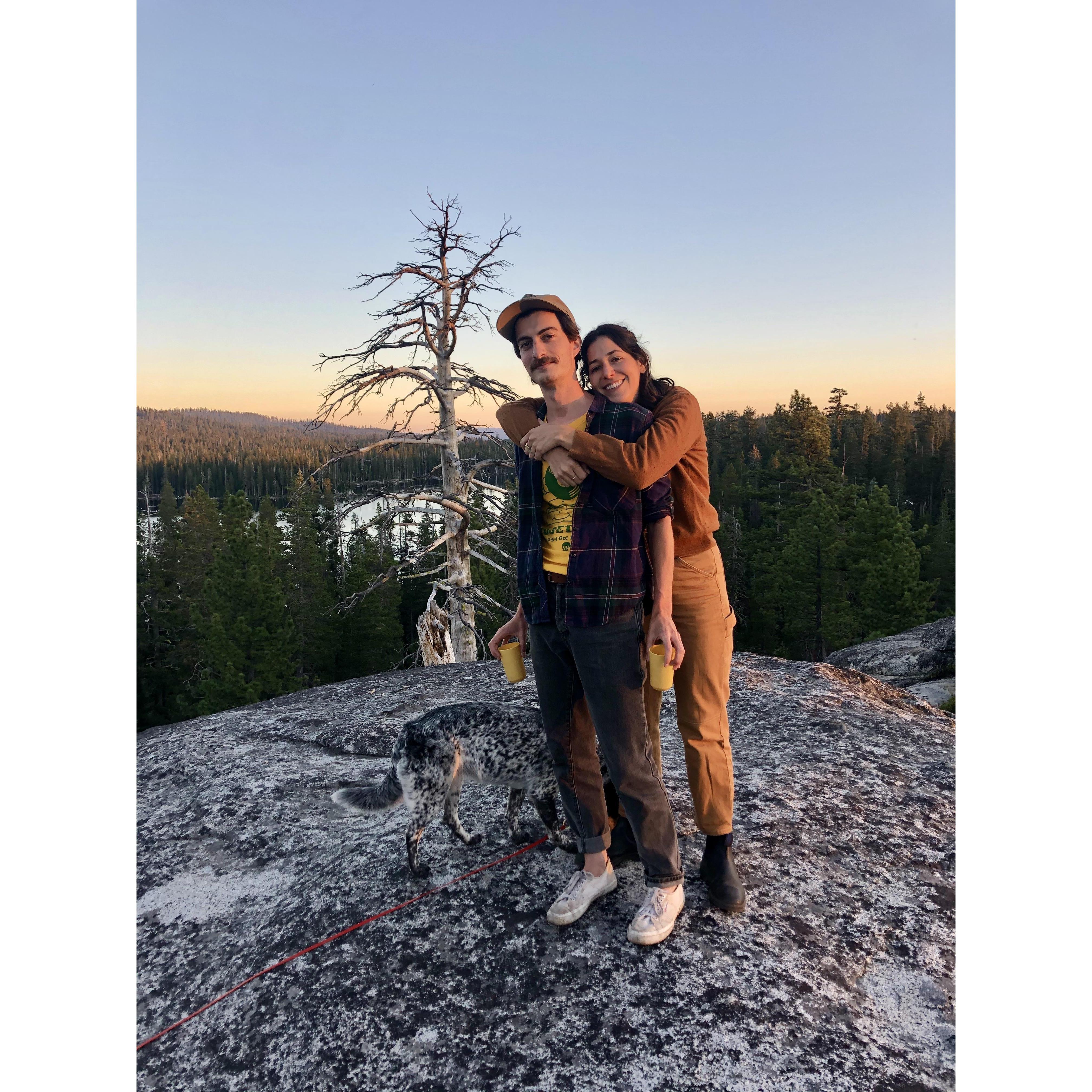 Celebratory sunset after our engagement. August 2020 - Wrights Lake, CA.