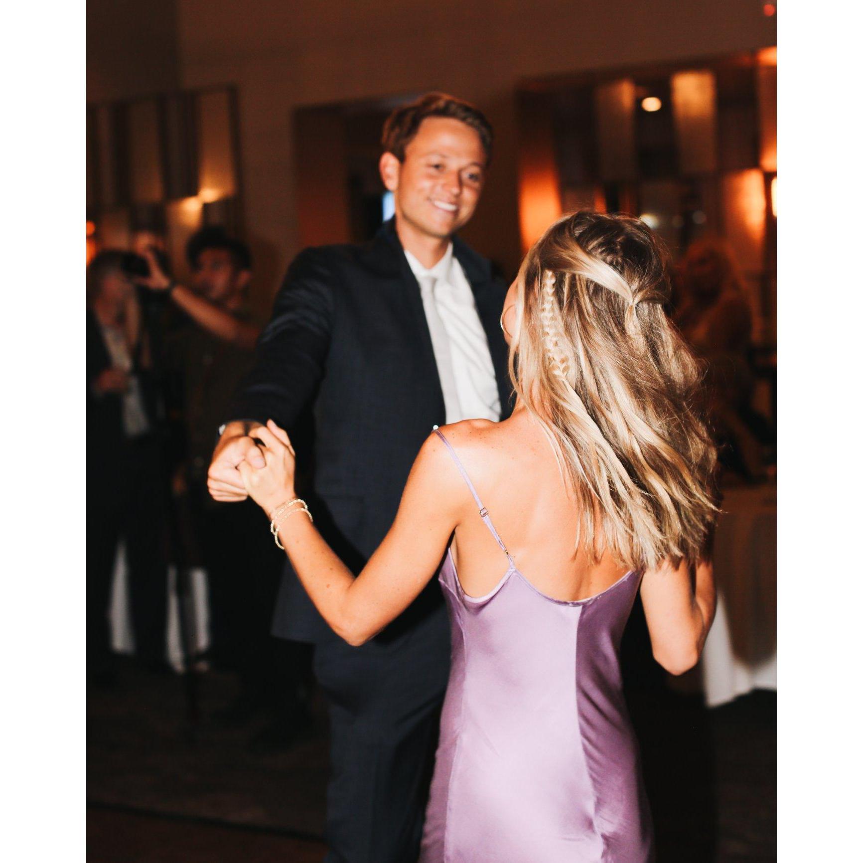 Tearing up the dance floor at a friend's wedding- Sept. 2019