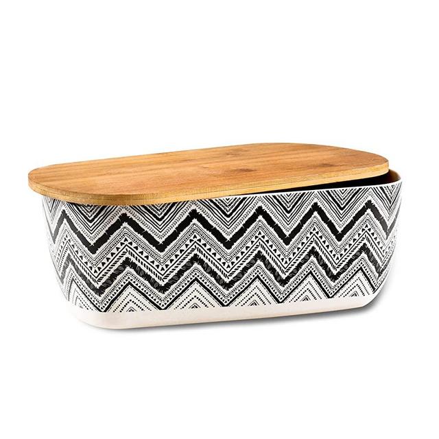 Nomotruc, Bread Box with Cutting Board Lid Made with Bamboo Fiber, Large Size Stylish Bread Box For Kitchen Countertop,Bread Container Bread Holder Bread Keeper Keeping Freshness I14.4x8.3x5.6 in