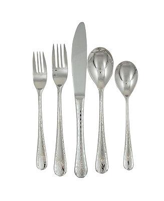 Ginkgo Shimmer Flatware 20 Piece Set, Service for 4