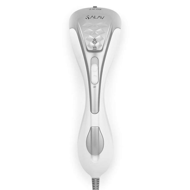 SALAV Handheld Clothes Steamer + Iron 2-in-1, 2 Steam Settings, for Both Vertical & Horizontal Garment Handling, Ceramic Coated Metal Steam Panel, 150ml Big Water Tank, 1150 Watt, HS-100 Silver