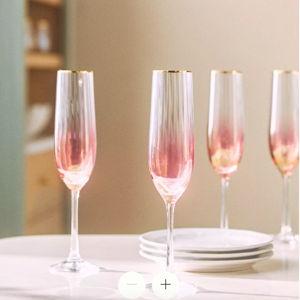 Waterfall Flutes, Set of 4- PINK COLOR