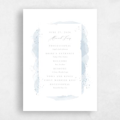 Dusty Blue Wedding Program - Zortas
