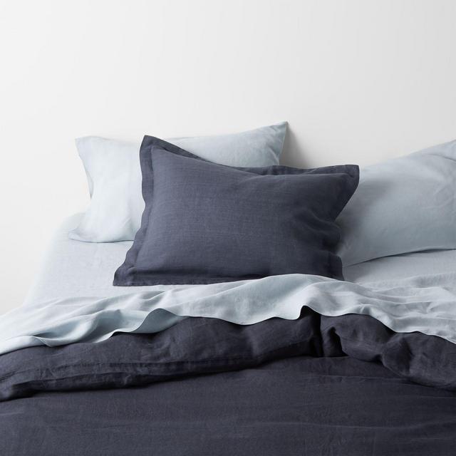 Natural Hemp Fiber Sultry Navy King-Size Duvet Cover