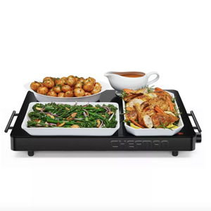 Chefman Electric Warming Tray with Adjustable Temperature Control, Perfect For Buffets, Restaurants, Parties, Events, and Home Dinners, Large 21” x 16” Glass-Top Surface Keeps Food Hot – Black