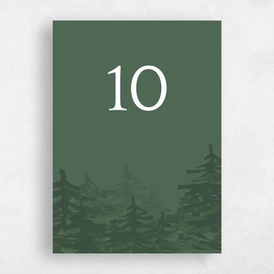Green Wedding Table Number - Camden