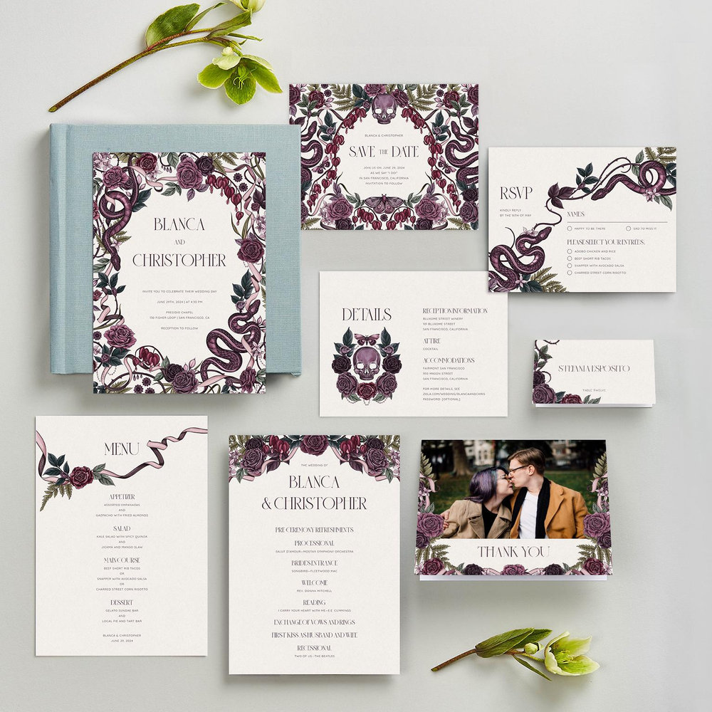 Moreau Classic | Thorn Green | Zola Wedding Invitations