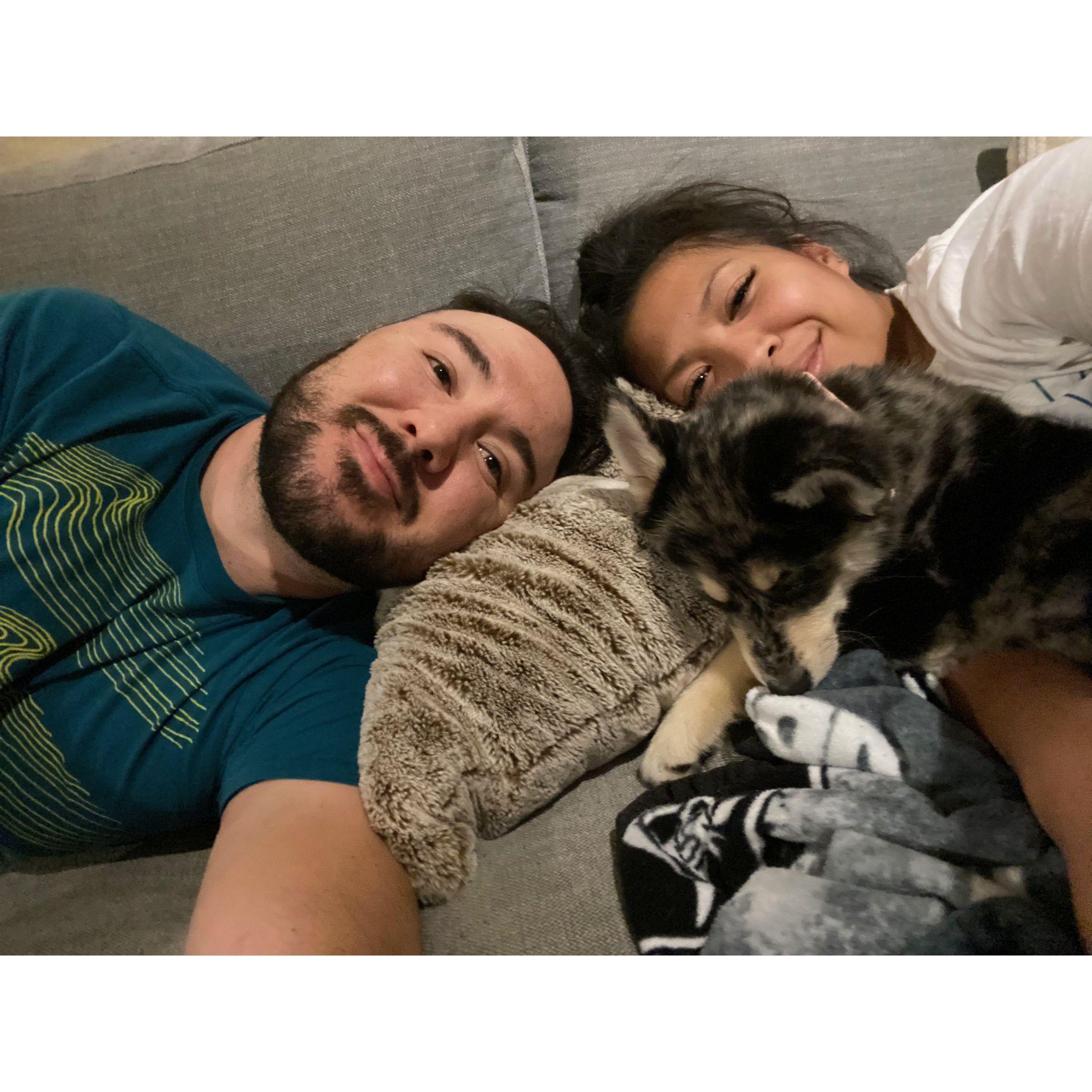 Our favorite is to spend time at home with our little family