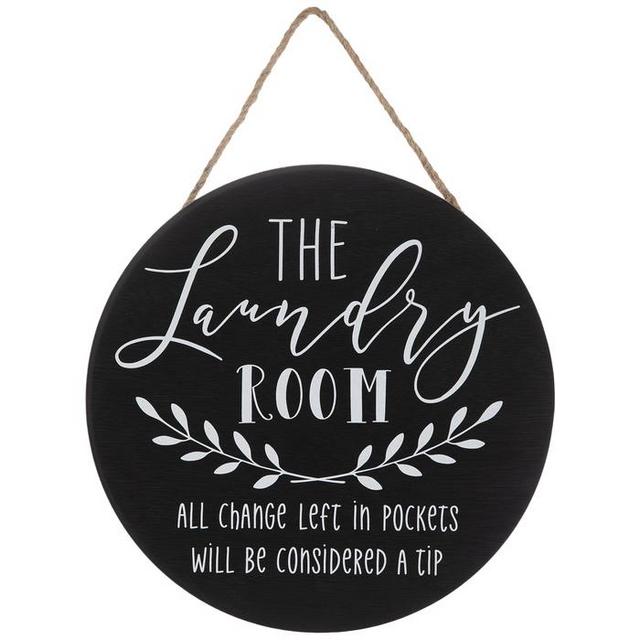 Laundry Room Round Wood Wall Decor