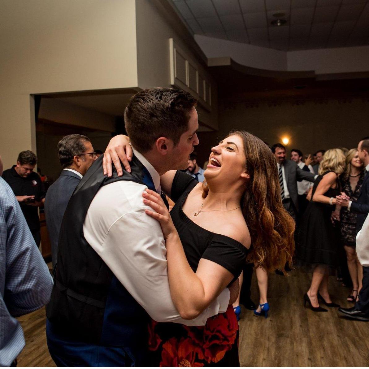 Dancing at Evan's sisters wedding