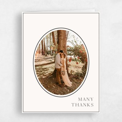 Dark Charcoal, Beige Wedding Thank You - Grandiflora Photo