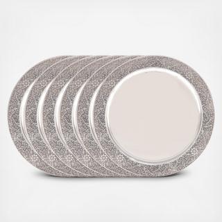 Etched Rim Charger Plate, Set of 6