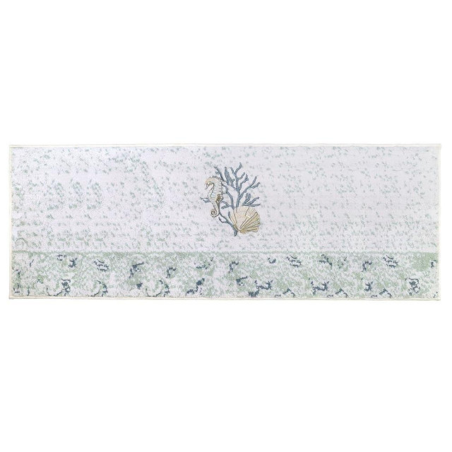 Avanti Linens - Bath Mat, Cotton Bathroom Rug, Oceanscape Inspired Home Decor (Coastal Terrazo Collection, 24" x 60")