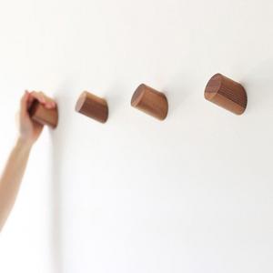 Natural Wooden Coat Hooks Wall Mounted