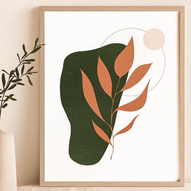 Boho wall art, abstract poster, plant illustration, abstract form, boho poster, 8x10 5x7 printing, abstract art, living room poster